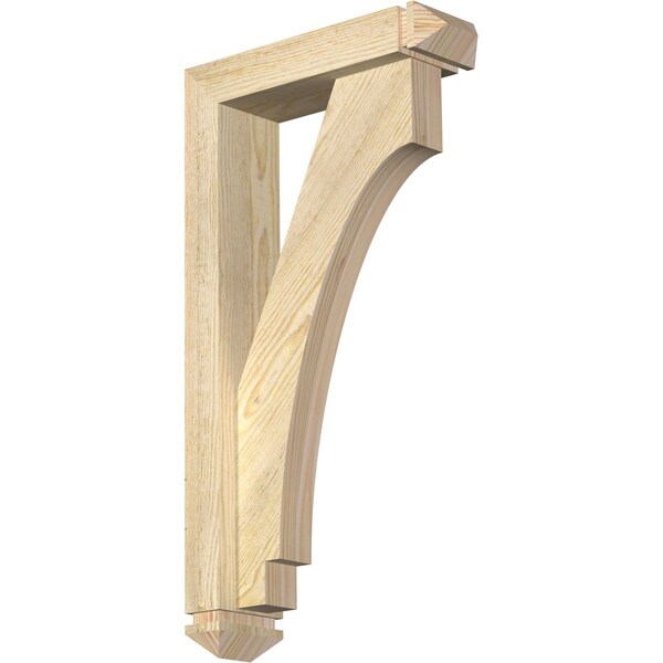 Ekena Millwork Imperial Arts and Crafts Rough Sawn Bracket w/ Offset Brace, Douglas Fir, 4"W x 14"D x 26"H BKT0402X14X26IMP03RDF - main